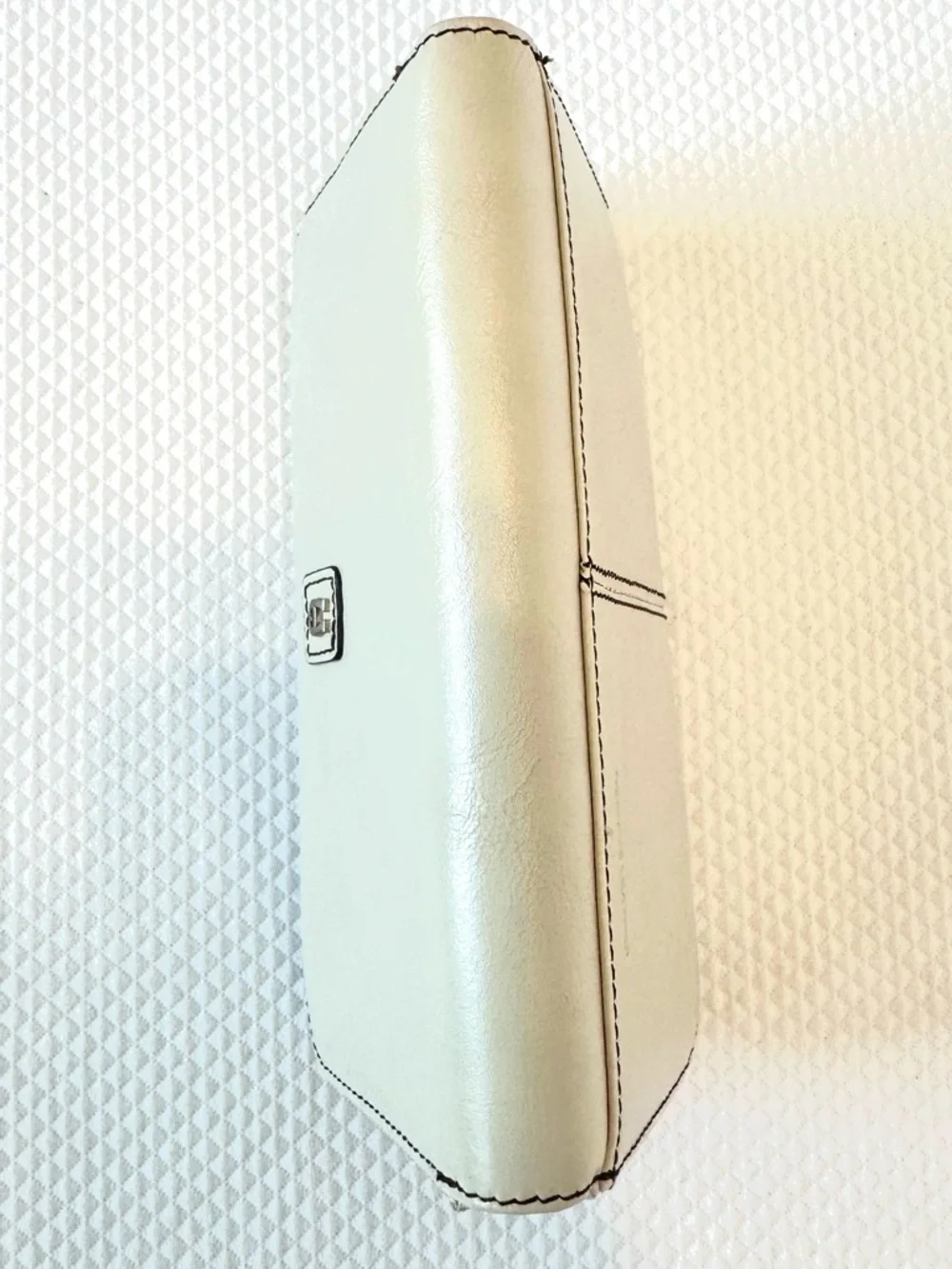 Etienne Aigner Cream Zip-Around Leather‎ Wallet with Silver Accent